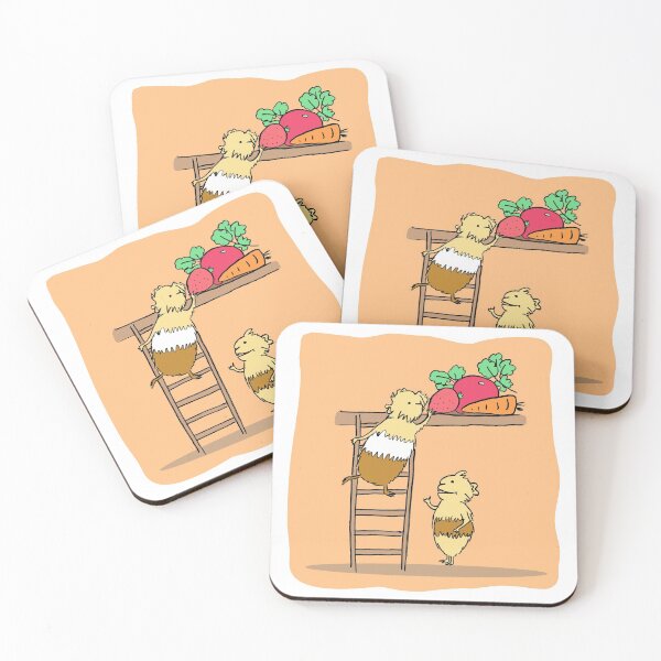 Item preview, Two guiea pigs stealing food designed and sold by mondesign26.