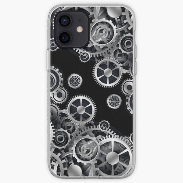 Steampunk Silver Gears iPhone Soft Case