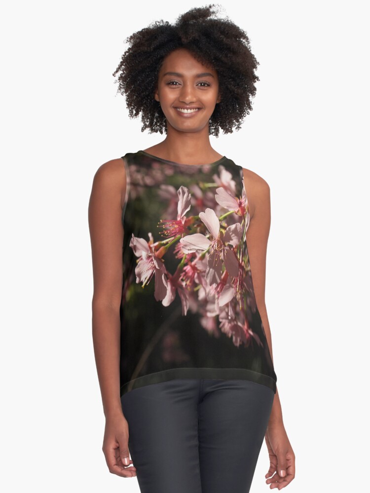 Thumbnail 1 of 6, Sleeveless Top, Cherry Blossoms (Sakura) designed and sold by douglasewelch.