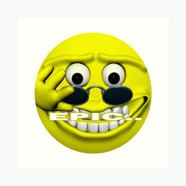 Art Mural Sur Le Theme Smiley Epique Redbubble - art mural sur le theme visage roblox redbubble