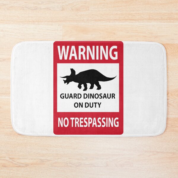 Item preview, No Trespassing Sign (Triceratops) designed and sold by TheKohakuDragon.