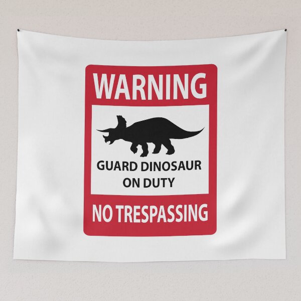 Item preview, No Trespassing Sign (Triceratops) designed and sold by TheKohakuDragon.