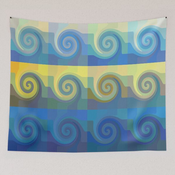 Item preview, Abstract tiles and waves pattern designed and sold by WesternExposure.