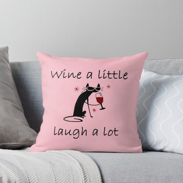 Item preview, Wine a Little Laugh a Lot Drunk Cat graphic designed and sold by webdango.