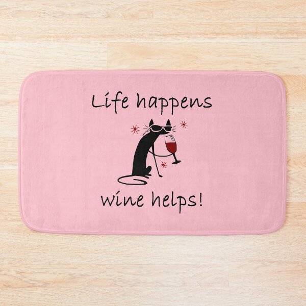 Item preview, Life Happens Wine Helps Drunk Cat design designed and sold by webdango.