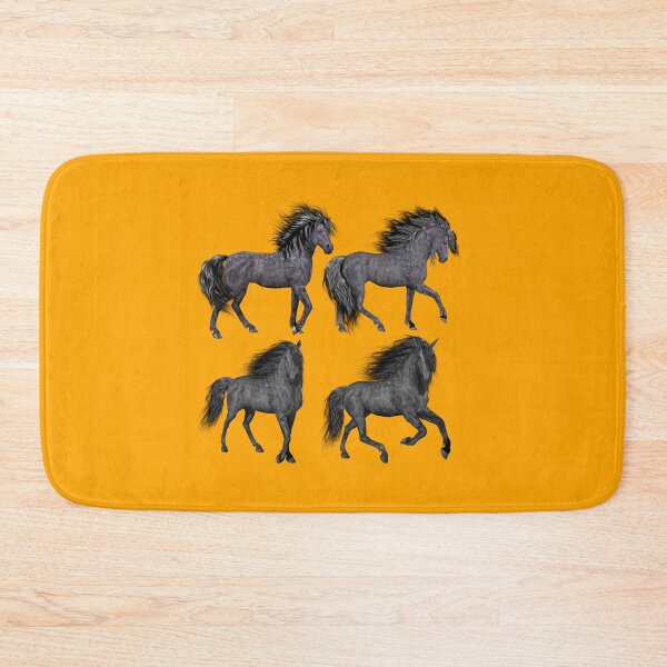 Item preview, FOUR MUSTANGS ON ORANGE designed and sold by PetsandBeyond.