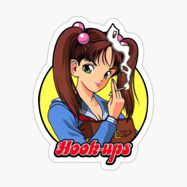 HOOK-UPS Logo Skate Sticker waitress skateboards helmets decal hentai