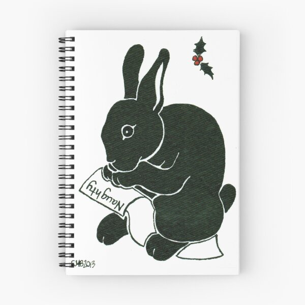 Item preview, 2013 Holiday ATC 15 - Rabbit Looking at the Naughty List designed and sold by ArtbyMinda.