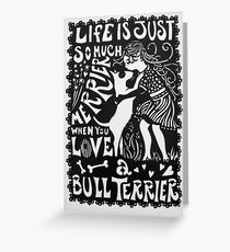 Bull Terrier Paper Cut Greeting Card