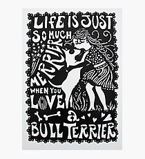 Bull Terrier Paper Cut Photographic Print