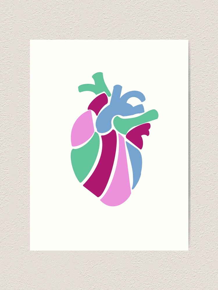 Bunter Farbblocker Anatomischer Herz Druck Matisse Modern Kunstdruck Von Ampasternock Redbubble