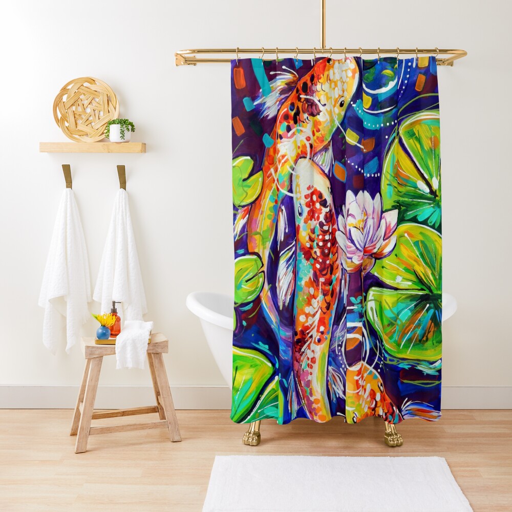 "3 Koi Fish" Shower Curtain for Sale by TooMuchColor Redbubble