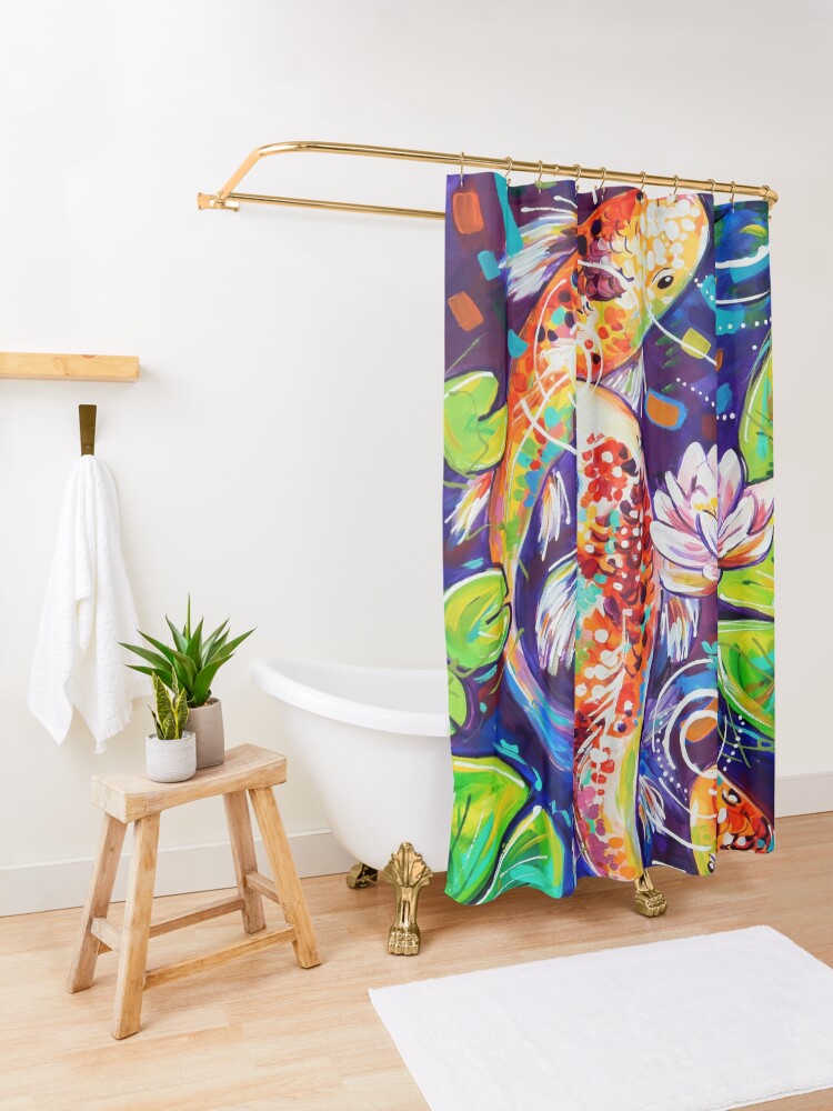"3 Koi Fish" Shower Curtain for Sale by TooMuchColor Redbubble