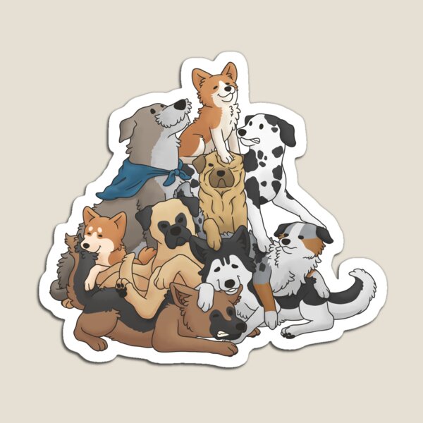 Dog Pile Magnet