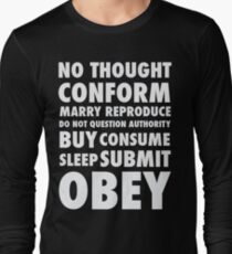 They Live - Hidden Messages - White Long Sleeve T-Shirt