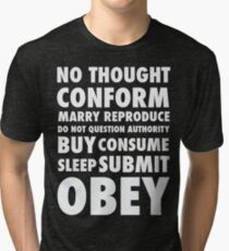 They Live - Hidden Messages - White Tri-blend T-Shirt