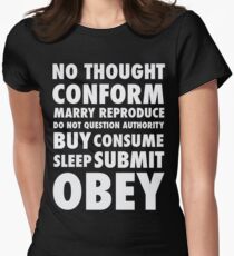 They Live - Hidden Messages - White Women's Fitted T-Shirt