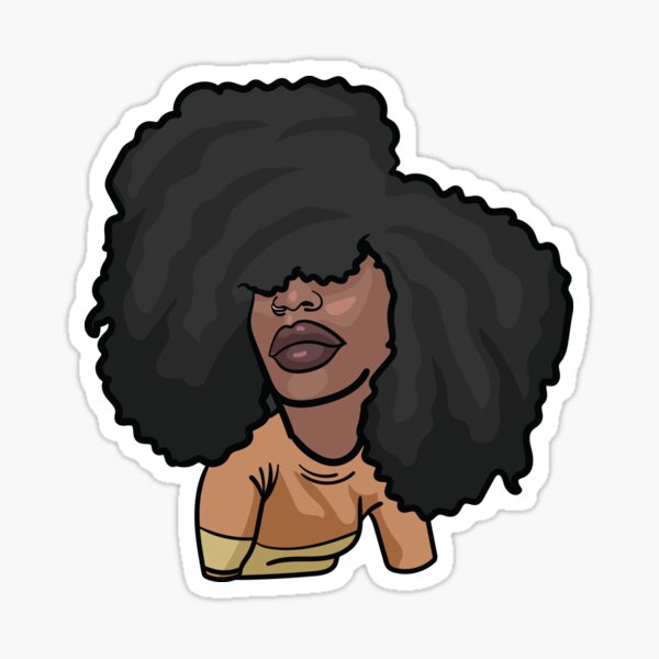 Full Lips And Afro Black Woman Caricature Sticker For Sale By