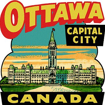 Artwork thumbnail, Ottawa Ontario Canada Vintage Travel Decal by hilda74