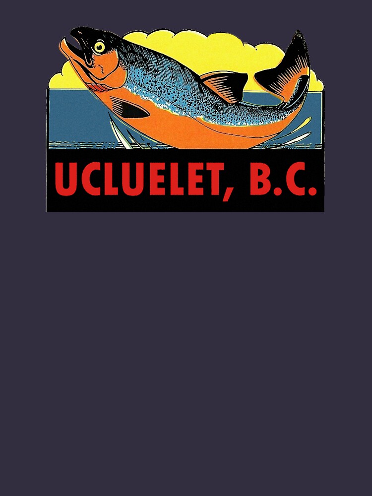 Ucluelet BC Salmon Fishing Vintage Travel Decal Pullover Hoodie for Sale  by hilda74