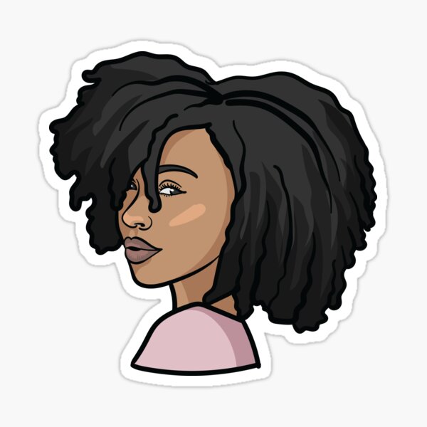 Natural Afro Black Woman Caricature Sticker For Sale By Animejones