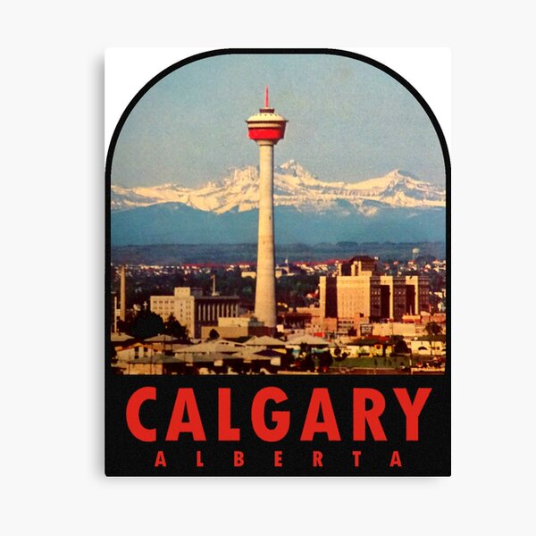 Calgary Alberta Canada Vintage Travel Decal Canvas Print