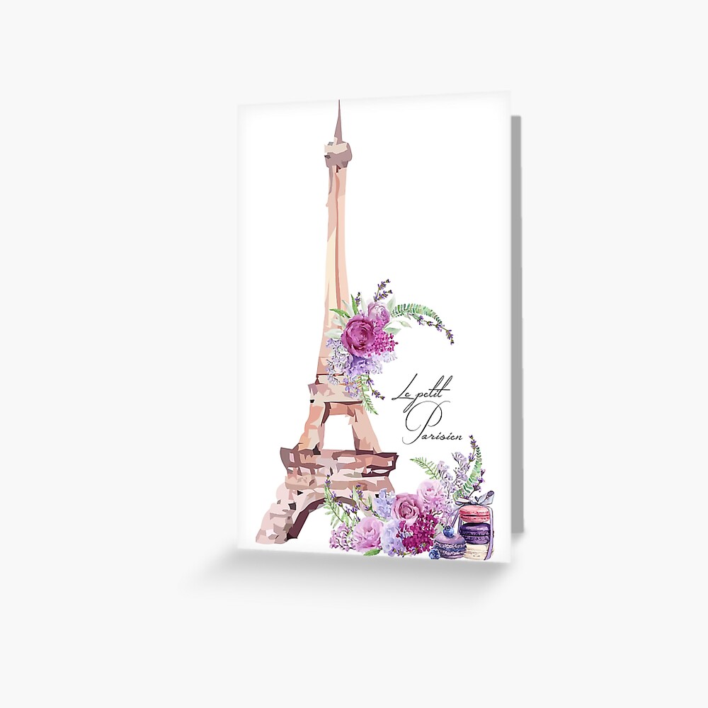 Vintage inspired Eiffel Tower April in Paris stationery cards set of 8 envelopes 
