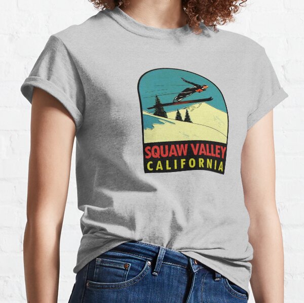 Squaw Valley Skiing California Vintage Travel Decal Classic T-Shirt