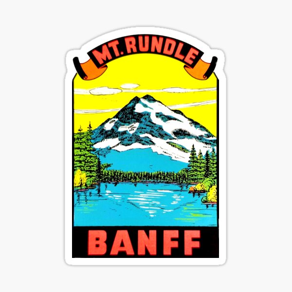 Item preview, Mt Rundle Banff Alberta Vintage Travel Decal designed and sold by hilda74.
