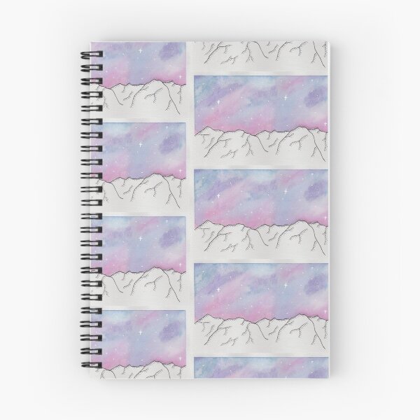Item preview, watercolour mountains and pink sky designed and sold by rubyoakley.