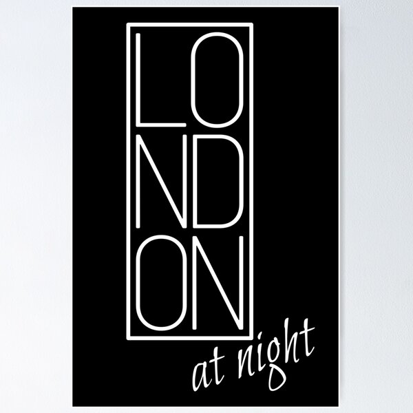 Item preview, London at night England Great Britain Typography Souvenir Gift designed and sold by peter2art.