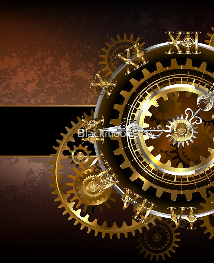Clock with Gears ( Steampunk Clock ) iPad Case & Skin for Sale by