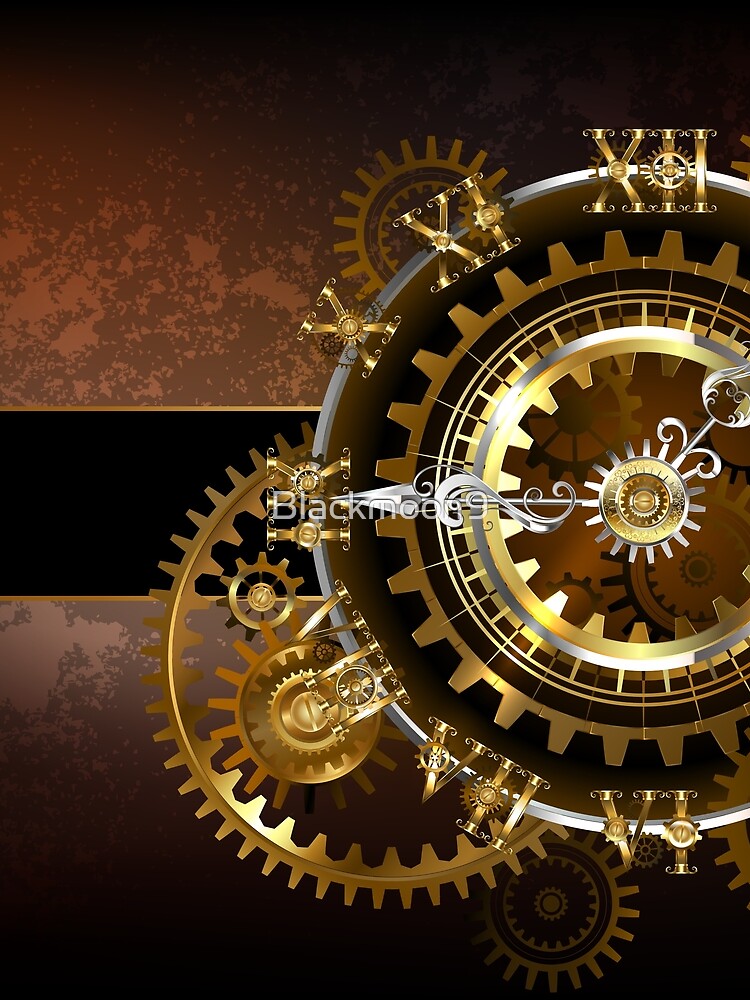 Unusual Clock with Gears ( Steampunk ) Wall Clock by blackmoon9