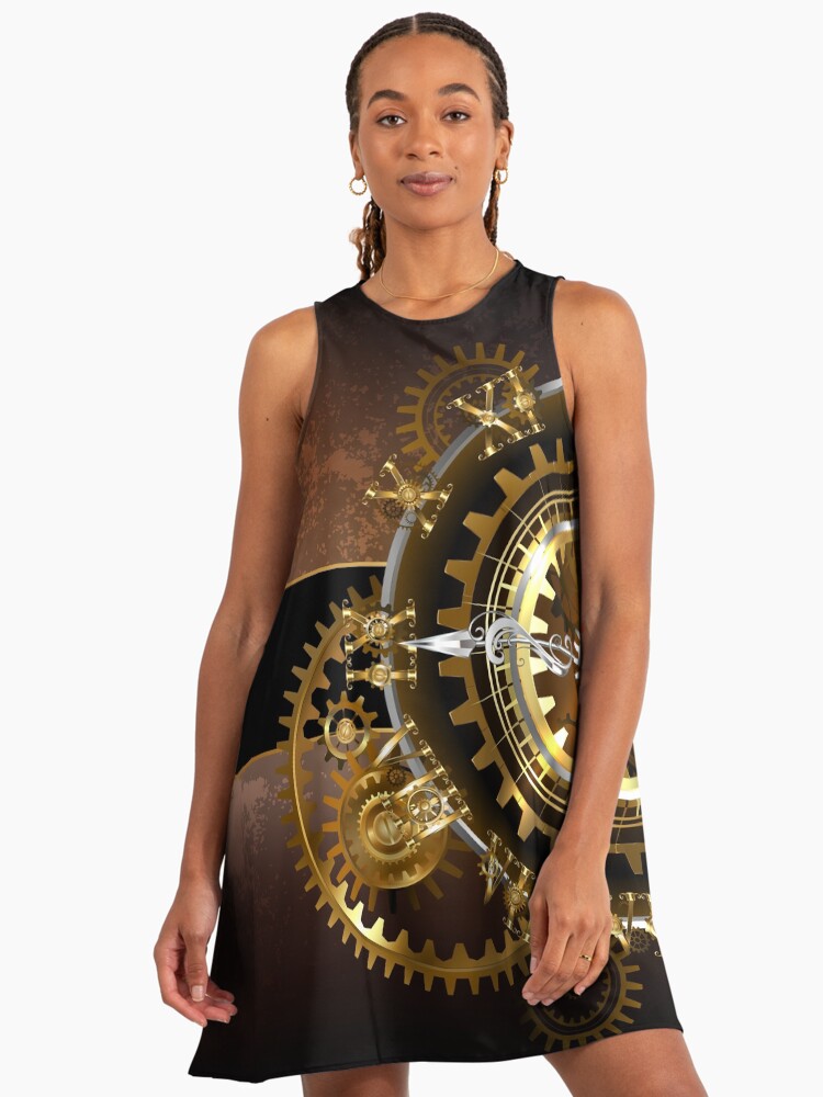 gold steampunk dress Victorian Steampunk Corset Top and Skirt main image 0