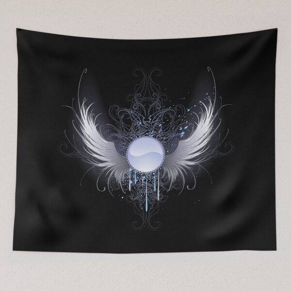 Item preview, Round Banner with Angel Wings ( White Wings ) designed and sold by Blackmoon9.