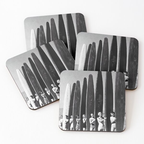 Item preview, Surfers on Beach Vintage Black and White Photograph designed and sold by modernretro.