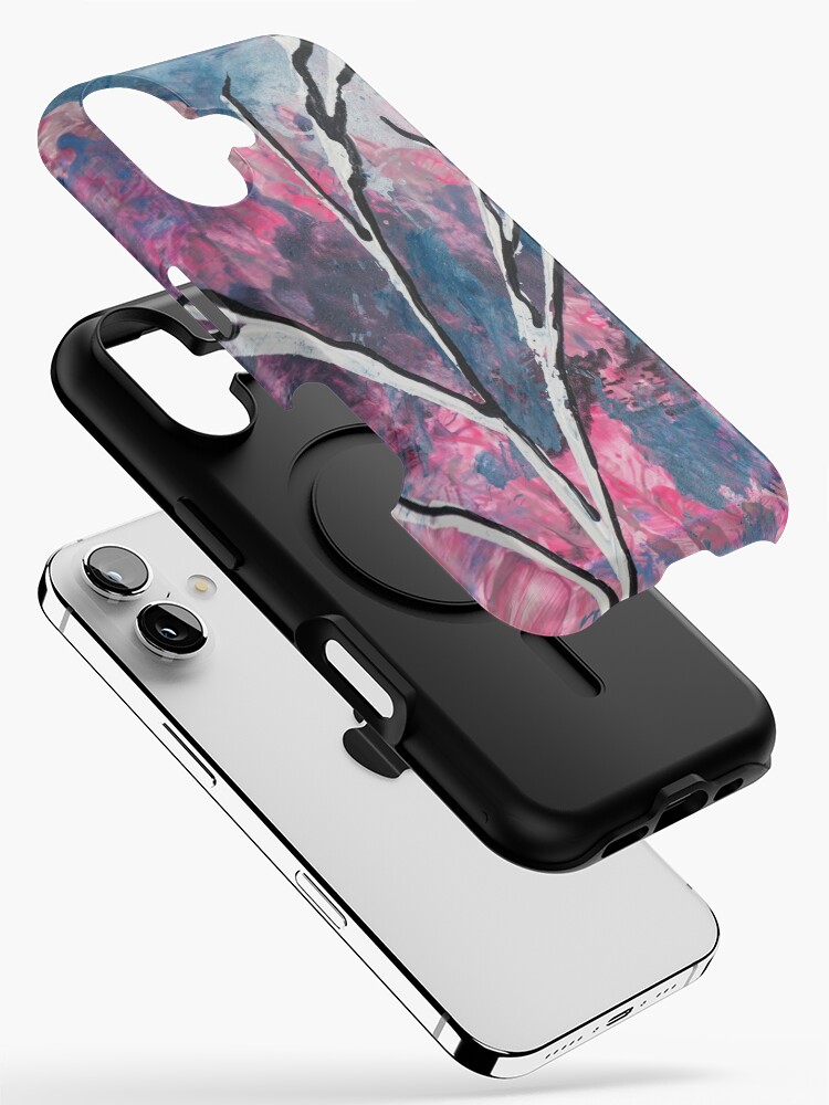 Trees in winter - abstract painting iPhone Case