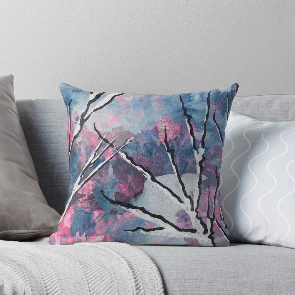 Trees in winter - abstract painting iPhone Case