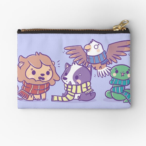 Kawaii Animals Magic School Houses Zipper Pouch