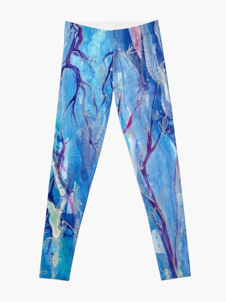 Alternate view of abstract ink painting "Zuckerwald" Leggings