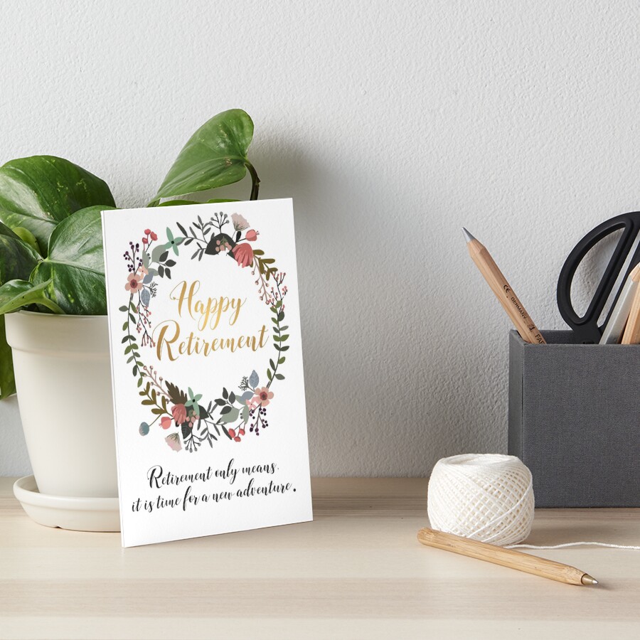 "Happy Retirement Thank you Card Farewell gift Leaving " Art Board