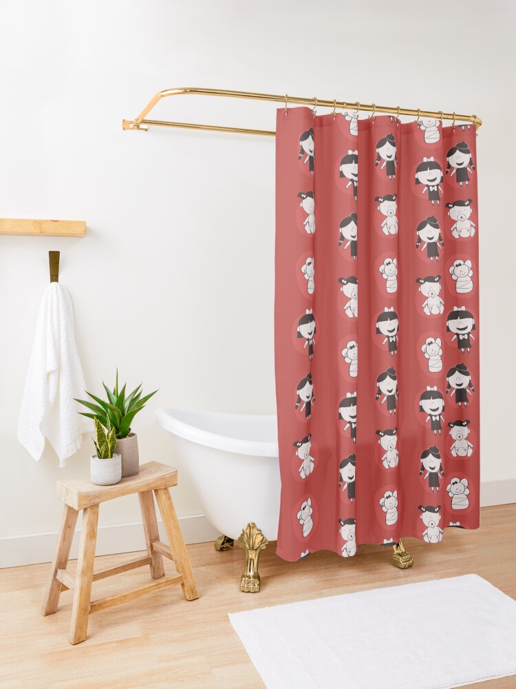 Alternate view of Girls Growing Up (Patterns Please) Shower Curtain