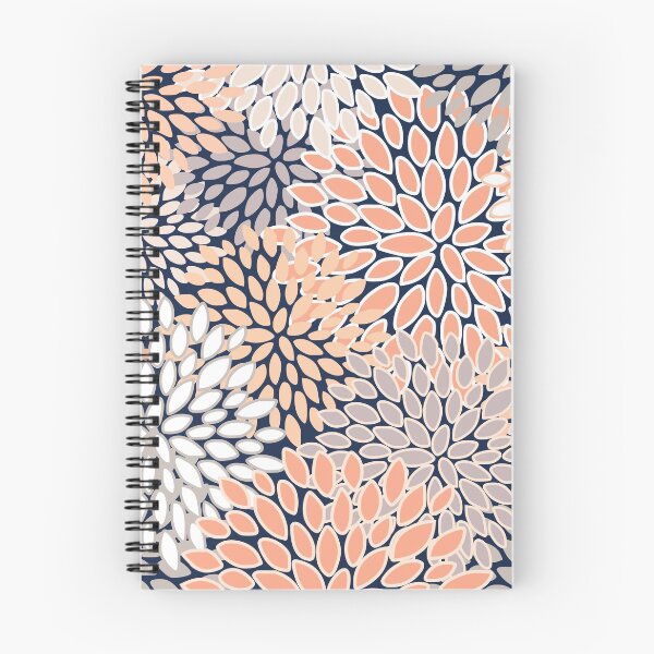 Item preview, Floral Pattern Abstract, Navy Blue,Coral, Peach, Gray designed and sold by meggydesigns.