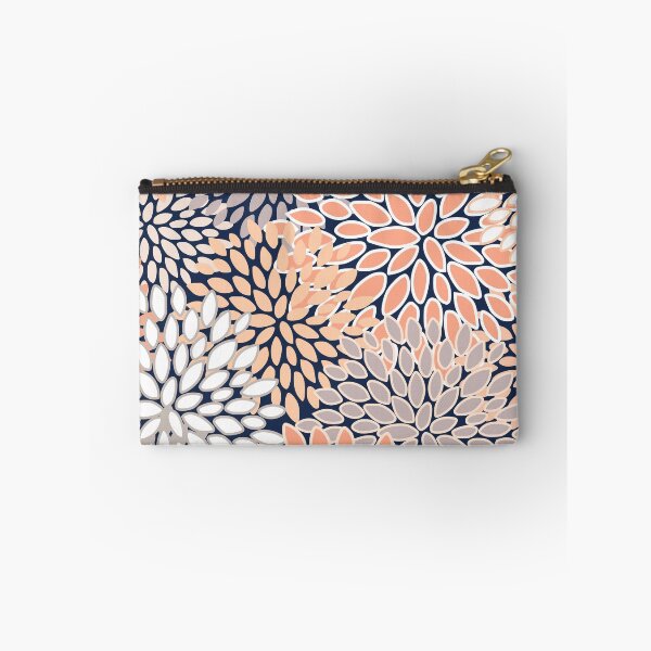 Item preview, Floral Pattern Abstract, Navy Blue,Coral, Peach, Gray designed and sold by meggydesigns.