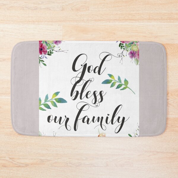 Item preview, God Bless our Family Inspirational Quote Hand Lettering Calligraphy designed and sold by tanabe.