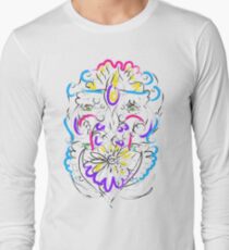 Retro-Psychedelic Flowers Long Sleeve T-Shirt