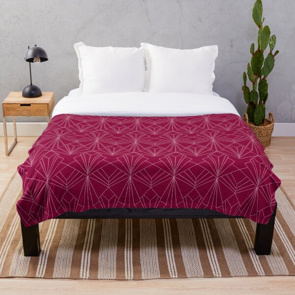 Art Deco in Raspberry Pink Throw Blanket