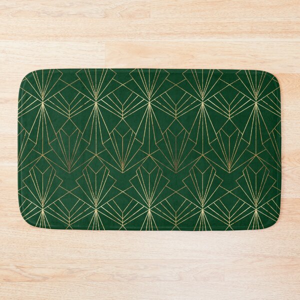 Art Deco in Emerald Green Bath Mat