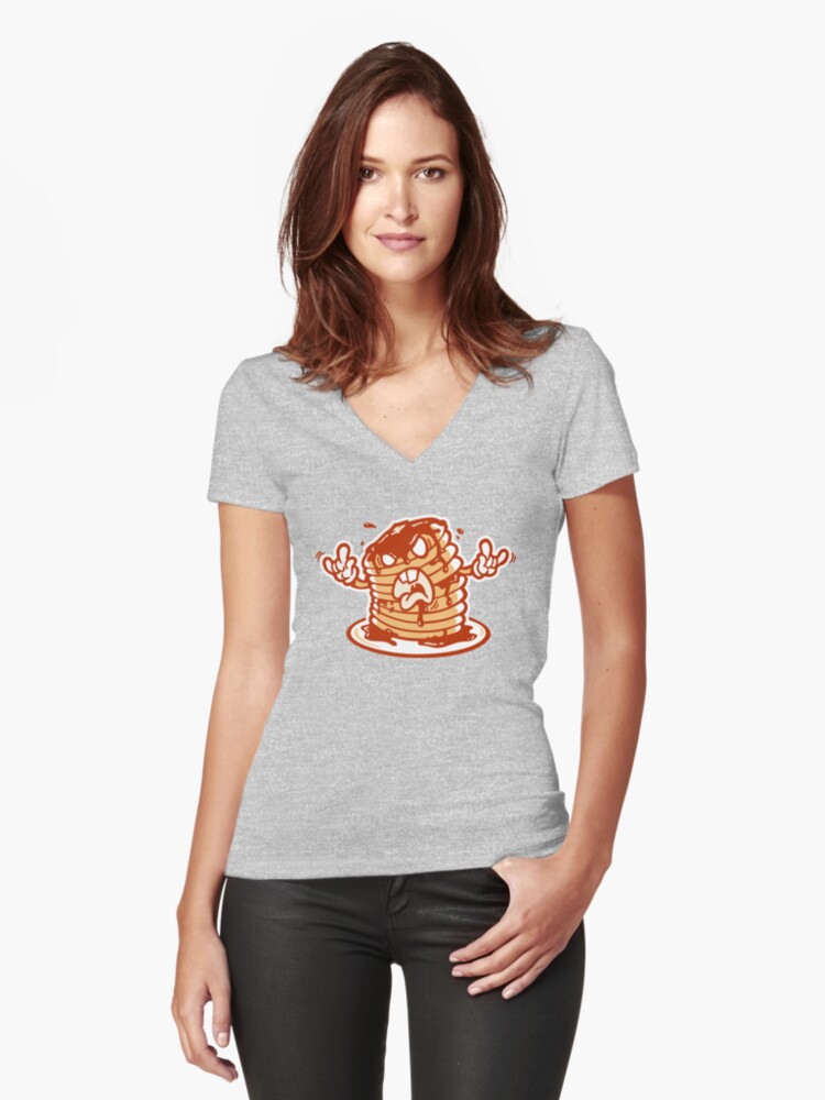 Thumbnail 1 of 3, Fitted V-Neck T-Shirt, Mr Pancakez designed and sold by WinterArtwork.