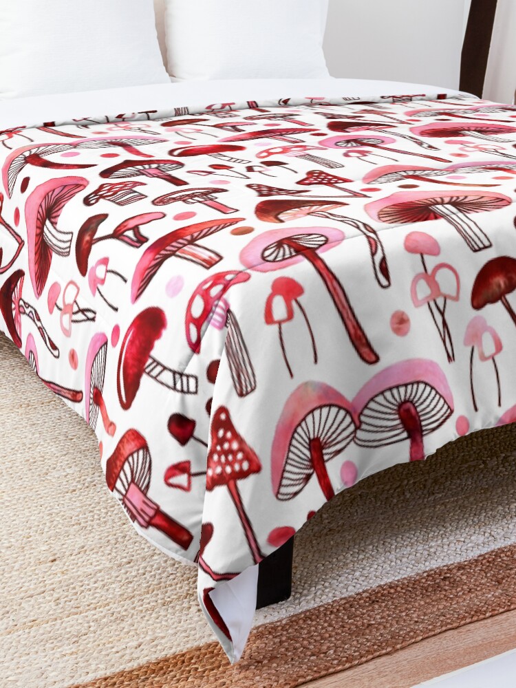 Alternate view of Pink Mushrooms Comforter